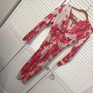 Vintage Flora Kung Vintage Silk Pink White Barbie Dress Size 2